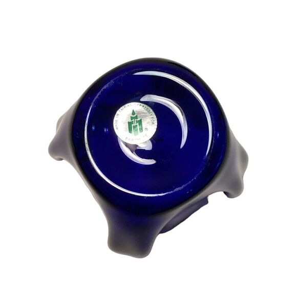 Partylite Sapphire Candle Holder Cobalt Blue Handkerchief Glass Tealight Votive - Picture 4 of 5